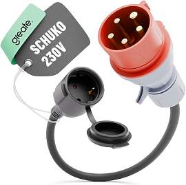 greate CEE Adapter 16A auf Schuko Kupplung -