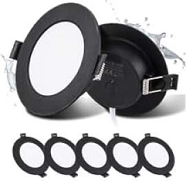 Grebeam LED Spots Schwarz, 5W Deckenspots Schwarz