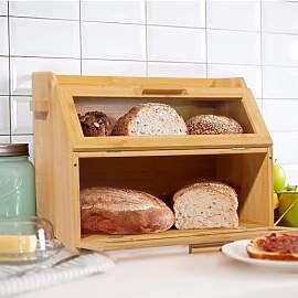 GREELUE Bambus Brotkasten mit Belüftung, Großer