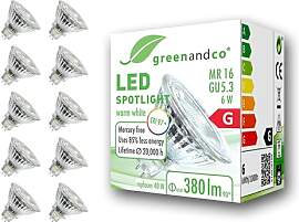 greenandco 10x CRI 97+ MR16 GU5.3 LED Spot | 6W