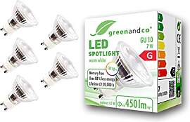 greenandco 5x GU10 LED Spot | 7W 450 lm | 3000K