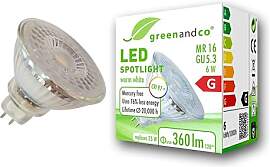 greenandco CRI 97+ MR16 GU5.3 LED Spot | 6W 360 lm 