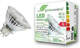 greenandco CRI 97+ MR16 GU5.3 LED Spot | 6W 380 lm 