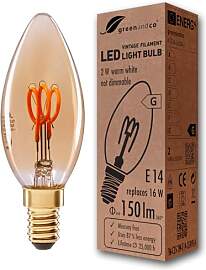 greenandco Vintage Glühfaden LED Kerze | gold |