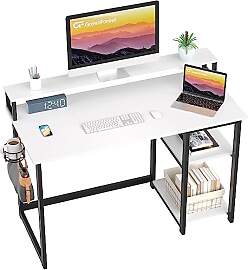 GreenForest 120 x 55 cm Schreibtisch Weiß mit