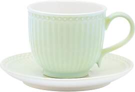 Greengate Tasse mit Untersetzer Alice Pale Green