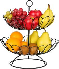 GREENSAPPIRE Obst Etagere Schwarz 2 Stöckig –