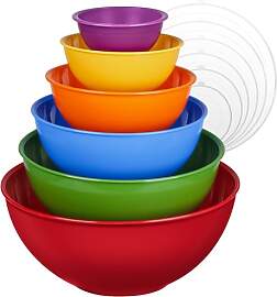 Greentainer Salatschüssel Set mit Deckel, 6