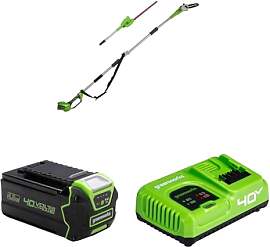 Greenworks 2-in-1 40V Akku Stabheckenschere &