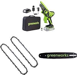 Greenworks 24V Mini-Kettensäge 4 Zoll (10cm)