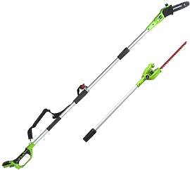 Greenworks G24PSH 2-in-1 Akku Stabheckenschere