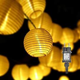 Gresonic Lichterkette Lampion/Laternen Deko für