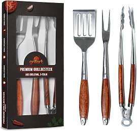 grillart® Premium Grillbesteck Set, 3-teilig aus