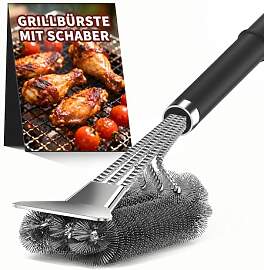 Grillbürste, Edelstahl Grillbürste mit Edelstahl 