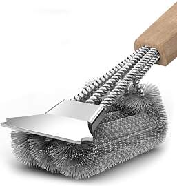 Grillbürste mit Holzgriff, Grill