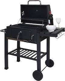 Grillwagen HWC-K93, Holzkohlegrill Standgrill