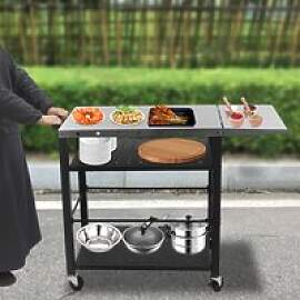 Grillwagen mit klappbarem Beistelltisch,