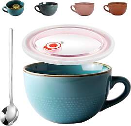 Groß Tasse Keramik, Suppentassen mit Henkel,