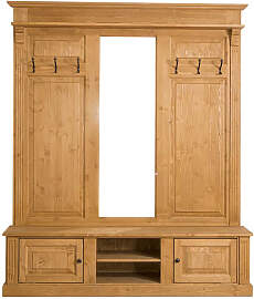 Große Landhaus Garderobe mit Kleiderhaken und