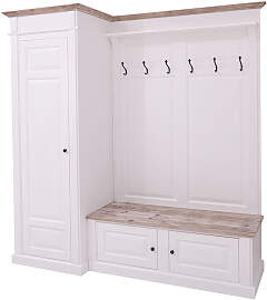 Große Landhaus Garderobe mit Schrank links