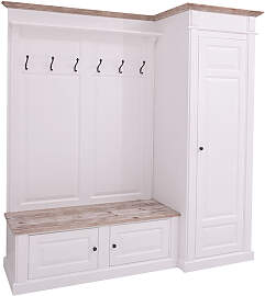 Große Landhaus Garderobe mit Schrank rechts