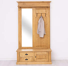 Große Landhaus Garderobe mit Spiegel lackiert