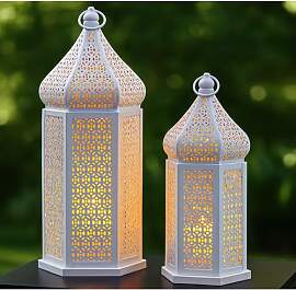 Große marokkanische Tempelturm-Laternenlampe,