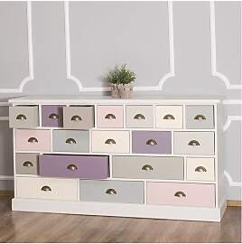 Große Vintage Apothekerkommode Rosa im