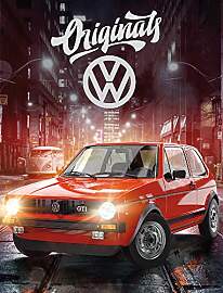 Große VW Volkswagen Fleece-Decke Golf GTI Rot 130 