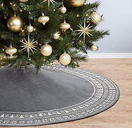 Große Weihnachtsbaum Decke Rock 122cm Grau