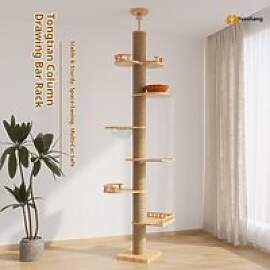 Großer Katzenbaum aus massivem Holz, Turm,