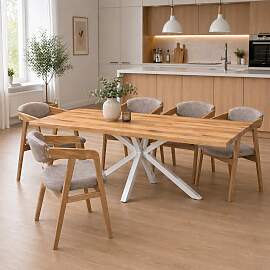 großer Küchentisch 220x100cm Wildeiche geölt,