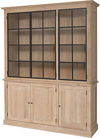Großer Landhaus Bücherschrank mit Glastüren
