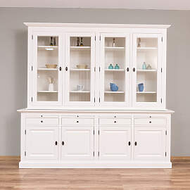 Großer Landhaus-Buffetschrank altweiß, mit MDF