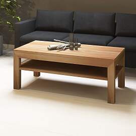 Großer Massivholz Couchtisch mit Ablage - 120x70cm