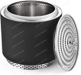 Großer, rauchfreier Holzofen aus Edelstahl für