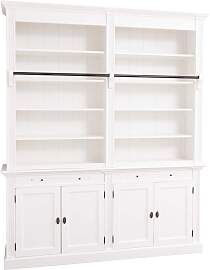 Großes Büro-Regal im Landhausstil, altweiß