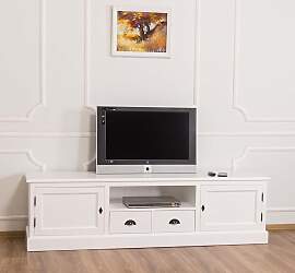 Großes Landhaus TV-Lowboard weiß - 200 cm