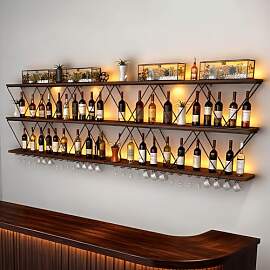Großes Wand-Weinrega, Modernes DIY-Weinregal aus