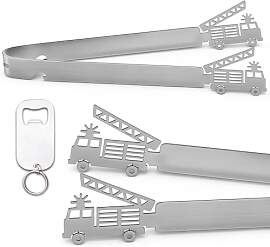 GROVBLE Grillzange Feuerwehr Design aus Edelstahl