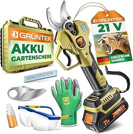 GRÜNTEK Akku Astschere 21V 2Ah Brushless,