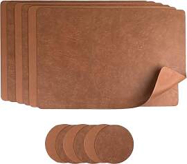 G.schmückt Platzset Kunstleder 6er Set, Wendbares 