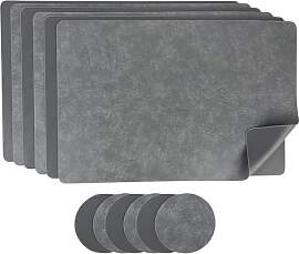 G.schmückt Platzset Kunstleder 6er Set, Wendbares 
