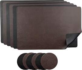 G.schmückt Platzset Kunstleder 6er Set, Wendbares 