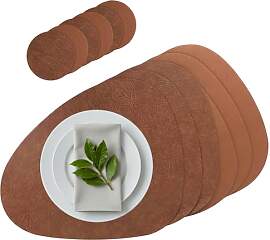 G.schmückt Platzset Kunstleder oval, Wendbares