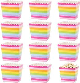 GSGFUIS 12 Stück Bunte Popcorn Tüten Groß,