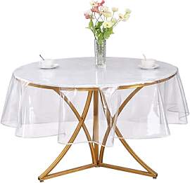 gsgfuis Tischdecke Transparent Rund 122 cm,