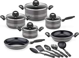 GSW Kochtopf Set Milano Grey, 15-teilig,