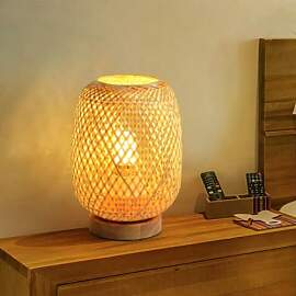 GUANSHAN Bambus Weben Tischlampe Kleiner