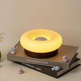 GUANSHAN Kreative Donut Glas Tischlampe mit